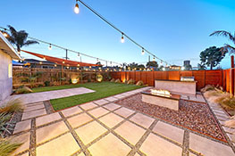 Large Backyard with Firepit and Stainless Steel BBQ